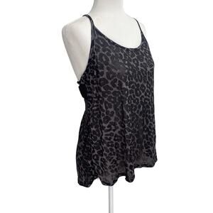 Wet Seal Y2K Vintage Animal Print Sheer Cami Sz XL New  Black & Gray Made in USA